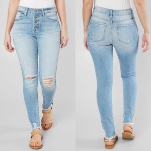 KanCan Signature Mid Rise Ankle Skinny Button Fly